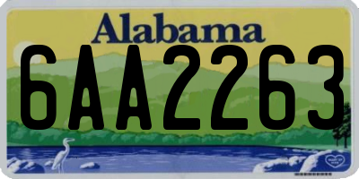 AL license plate 6AA2263