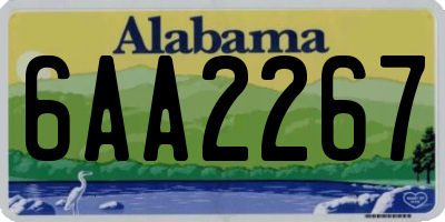 AL license plate 6AA2267