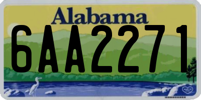 AL license plate 6AA2271