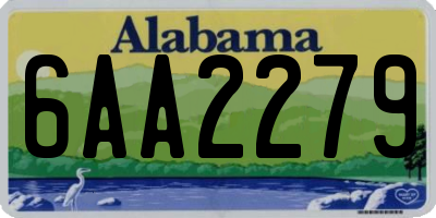 AL license plate 6AA2279