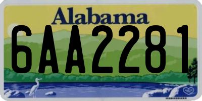 AL license plate 6AA2281