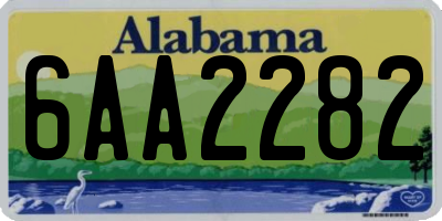 AL license plate 6AA2282