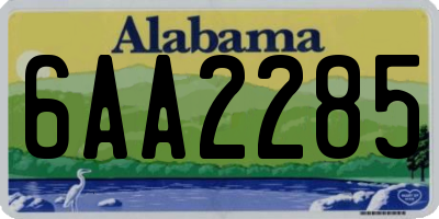 AL license plate 6AA2285