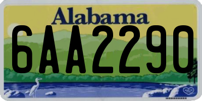 AL license plate 6AA2290