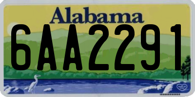 AL license plate 6AA2291