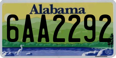 AL license plate 6AA2292