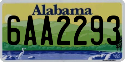 AL license plate 6AA2293