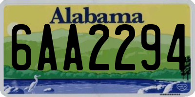 AL license plate 6AA2294