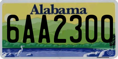 AL license plate 6AA2300