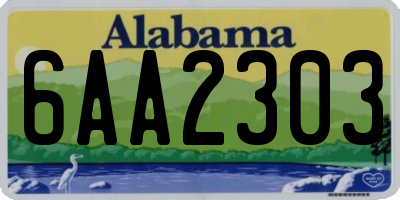 AL license plate 6AA2303
