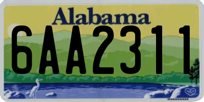 AL license plate 6AA2311