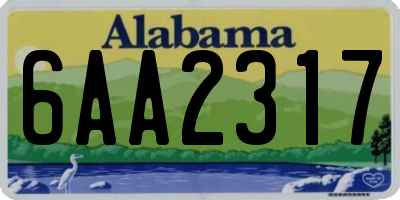 AL license plate 6AA2317
