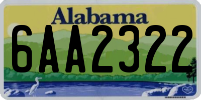 AL license plate 6AA2322