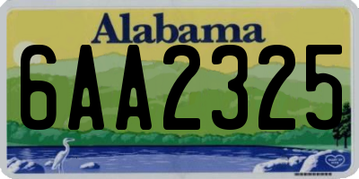 AL license plate 6AA2325