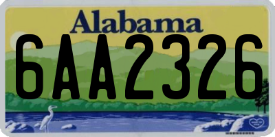 AL license plate 6AA2326
