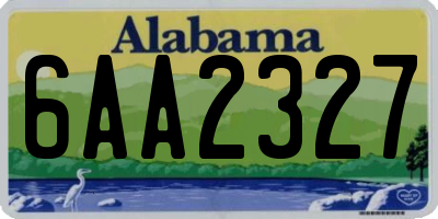 AL license plate 6AA2327