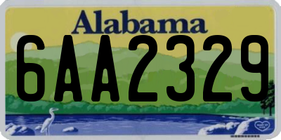 AL license plate 6AA2329