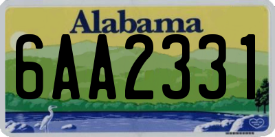 AL license plate 6AA2331