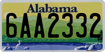AL license plate 6AA2332