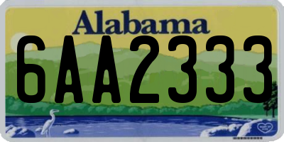AL license plate 6AA2333