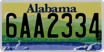 AL license plate 6AA2334