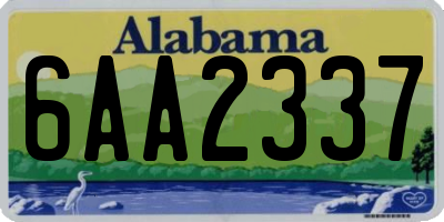 AL license plate 6AA2337