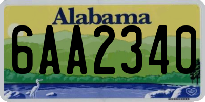 AL license plate 6AA2340