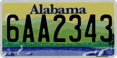 AL license plate 6AA2343