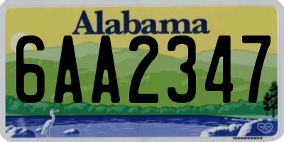 AL license plate 6AA2347