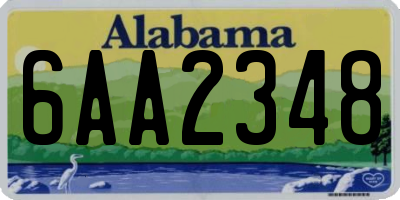 AL license plate 6AA2348