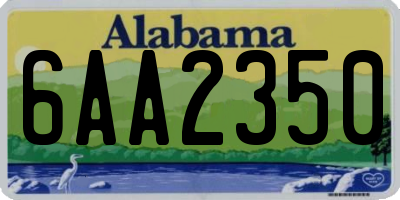 AL license plate 6AA2350