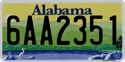 AL license plate 6AA2351