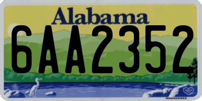 AL license plate 6AA2352
