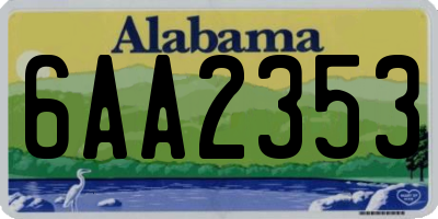 AL license plate 6AA2353