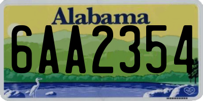 AL license plate 6AA2354