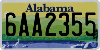 AL license plate 6AA2355