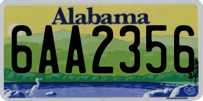AL license plate 6AA2356