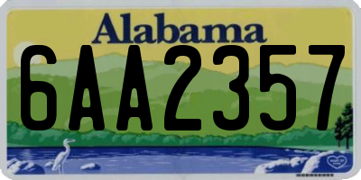 AL license plate 6AA2357