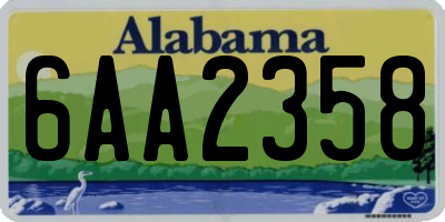 AL license plate 6AA2358