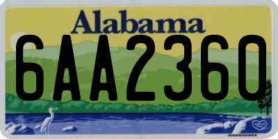 AL license plate 6AA2360