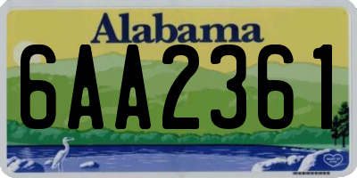 AL license plate 6AA2361