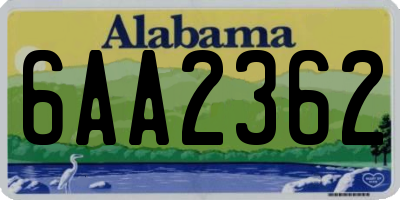 AL license plate 6AA2362