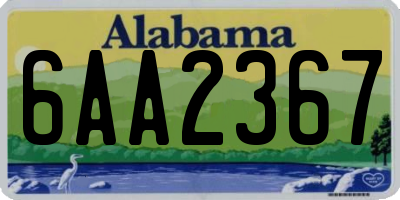 AL license plate 6AA2367