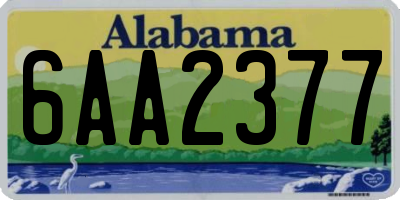 AL license plate 6AA2377