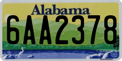 AL license plate 6AA2378