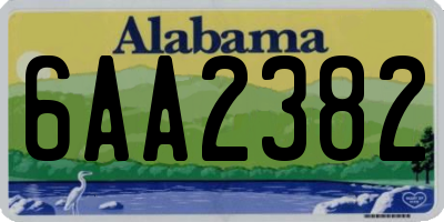 AL license plate 6AA2382