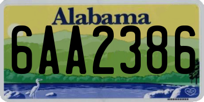 AL license plate 6AA2386