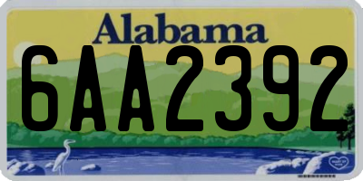 AL license plate 6AA2392