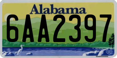 AL license plate 6AA2397