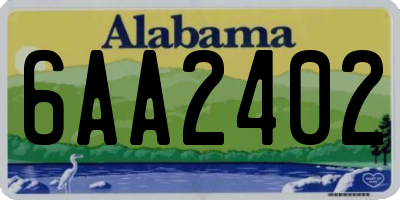 AL license plate 6AA2402